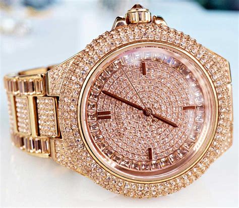 michael kors black and pink diamond watch|Michael Kors diamond watch women's.